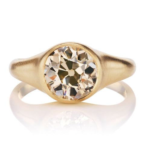 2 carat champagne color engagement ring