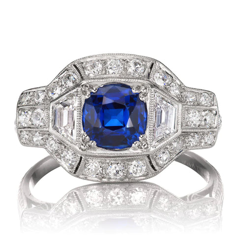 Art Deco Tiffany Ring with Sapphire