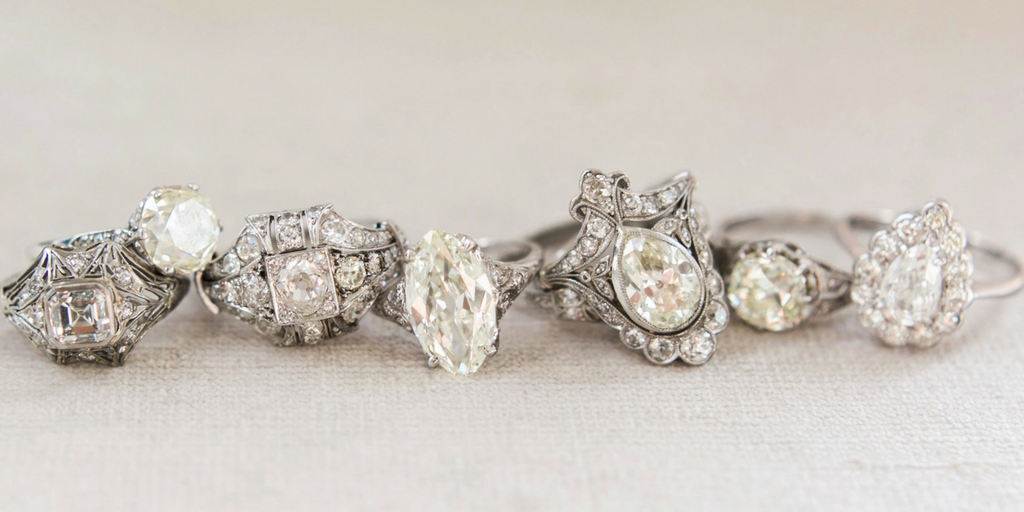 antique platinum & diamond engagement rings