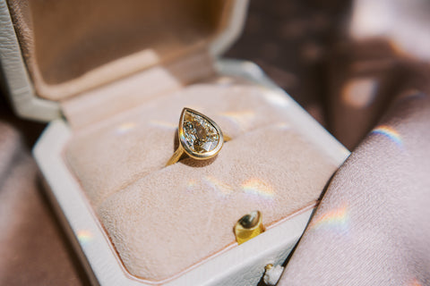 Champagne Pear Engagement Ring