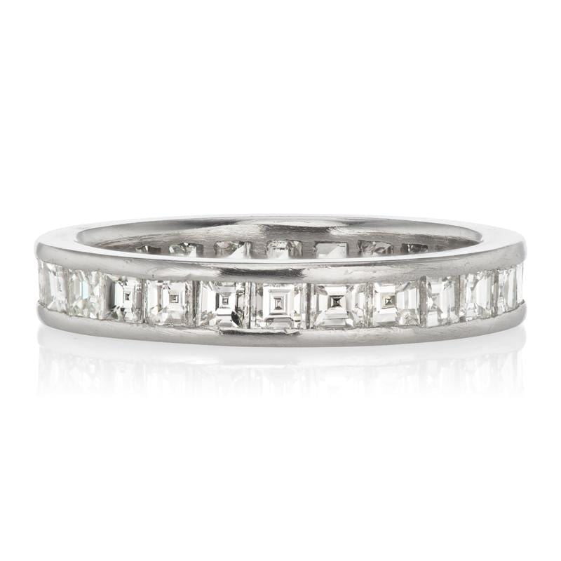 carre cut diamond eternity band