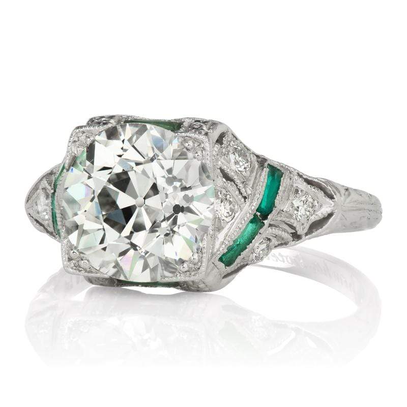 Platinum Diamond & Emerald Engagement Ring Circa 1926 | Victor Barbone ...