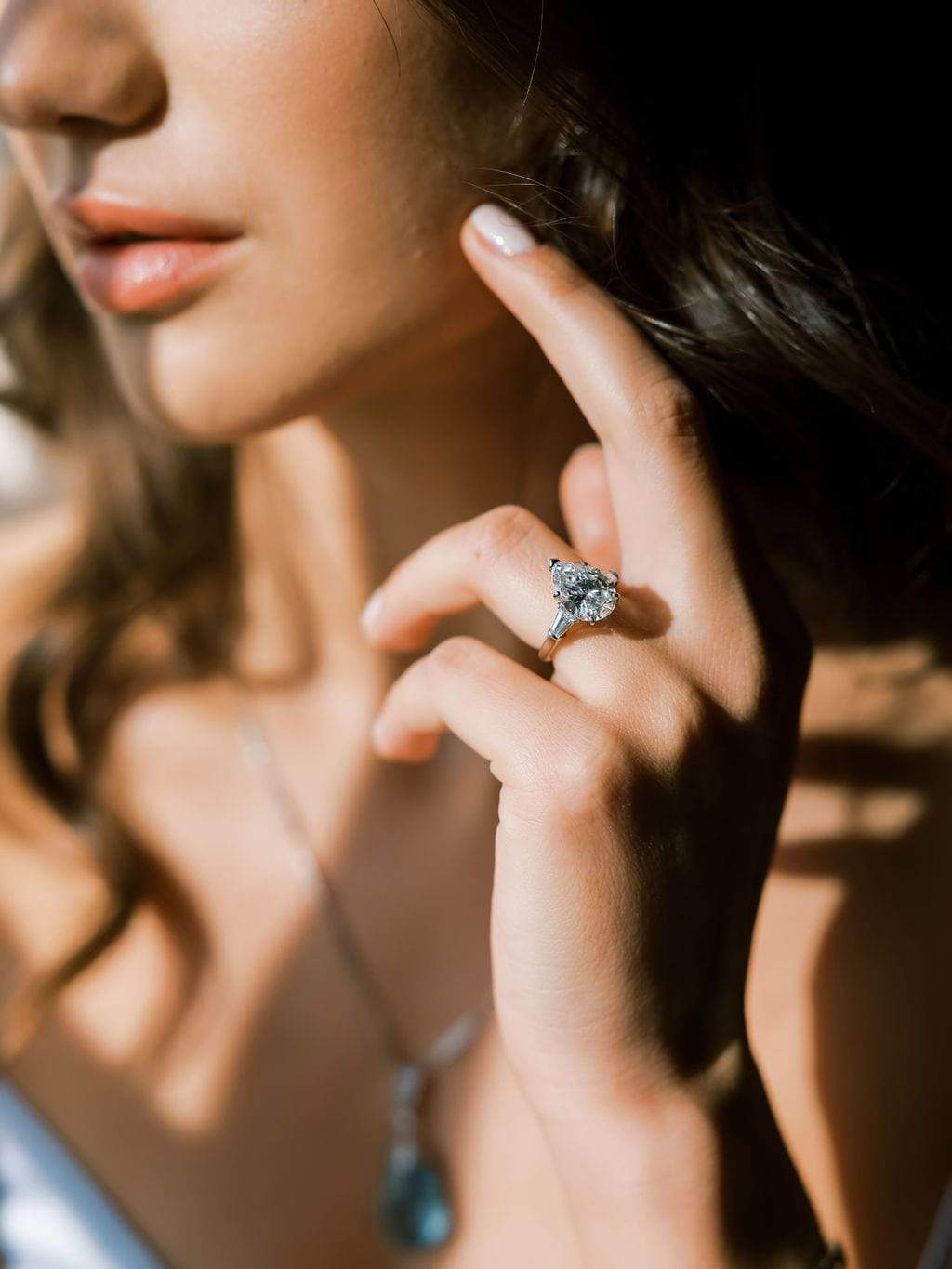 Vintage Harry Winston Pear Cut Diamond Engagement Ring Victor Barbone Jewelry
