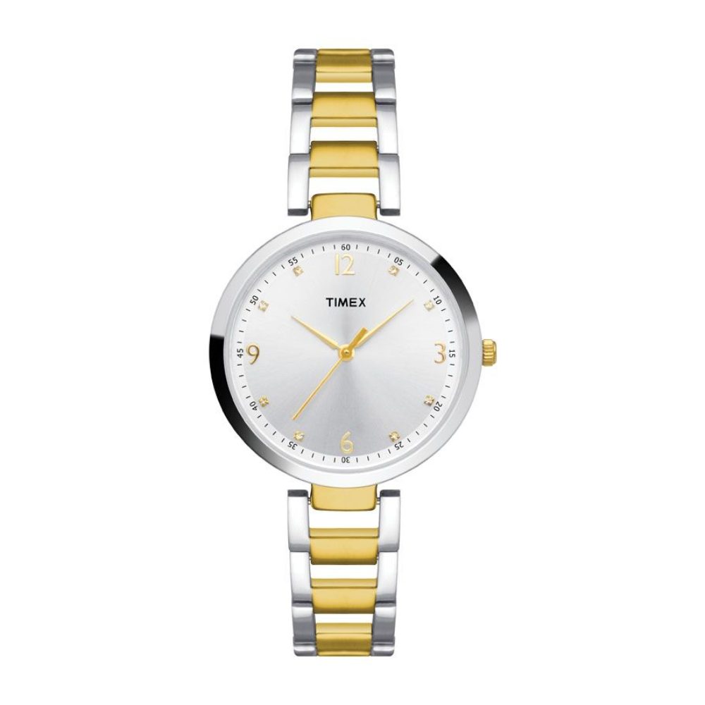 Timex Classics Women's Champagne Dial Round Case 3 Hands Function Watc