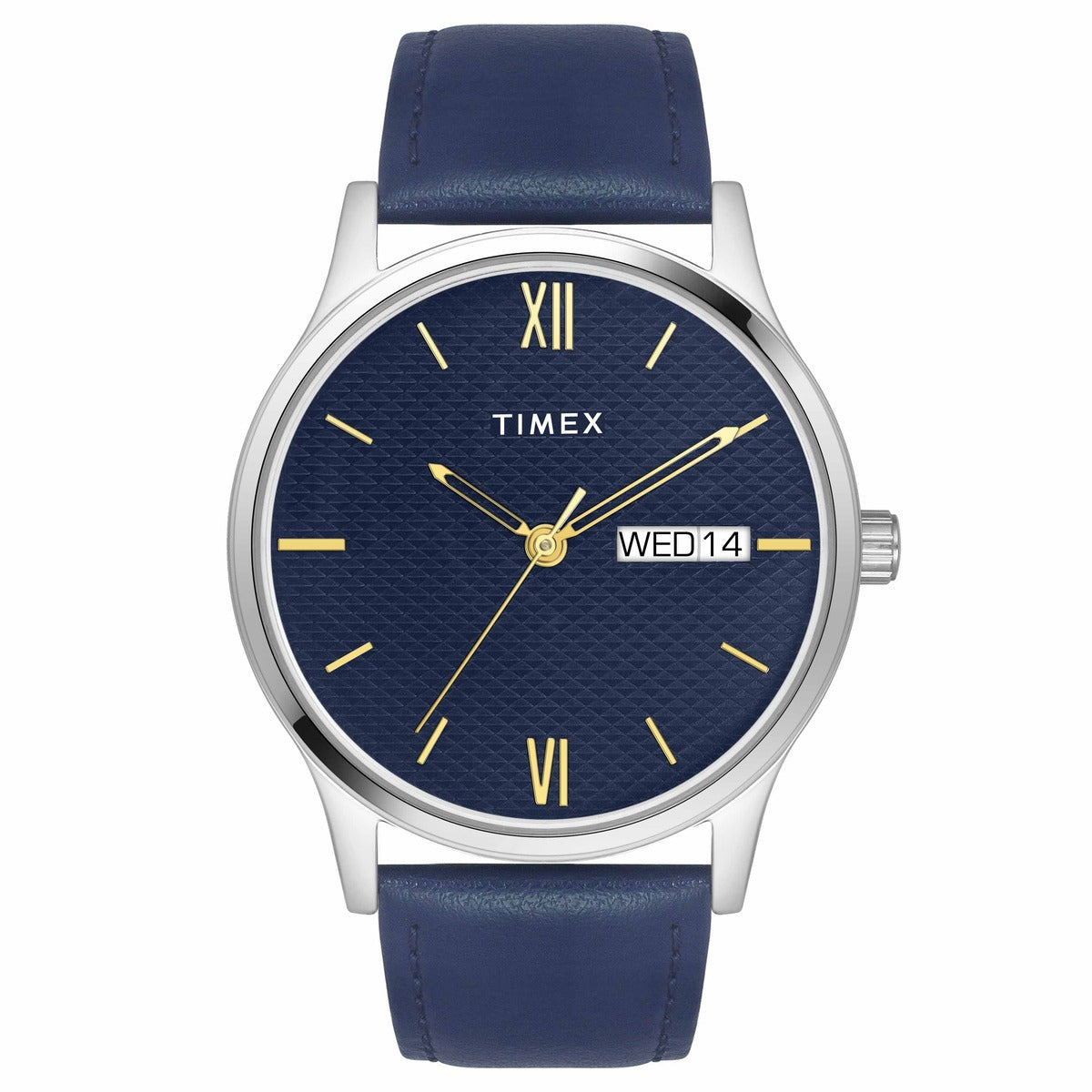 Timex Male Blue Analog Leather Watch | Timex – Just In Time
