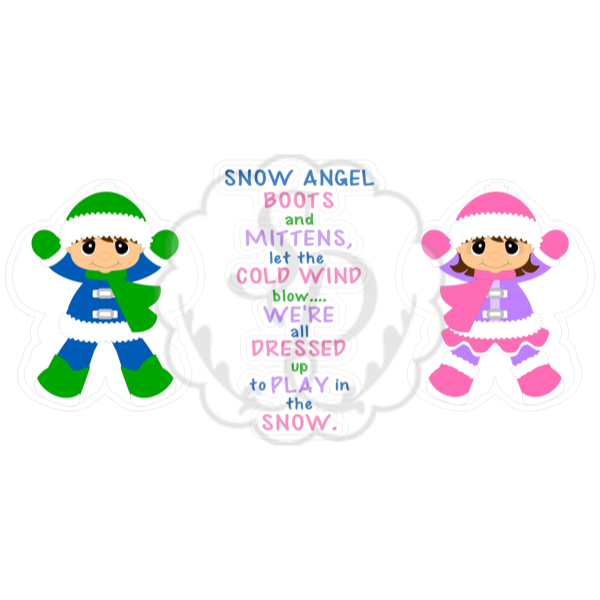 Snow Angel Boy and Girl 