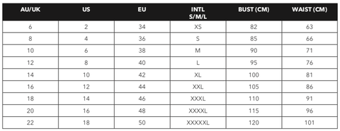 Size Guide – Alex & Nia