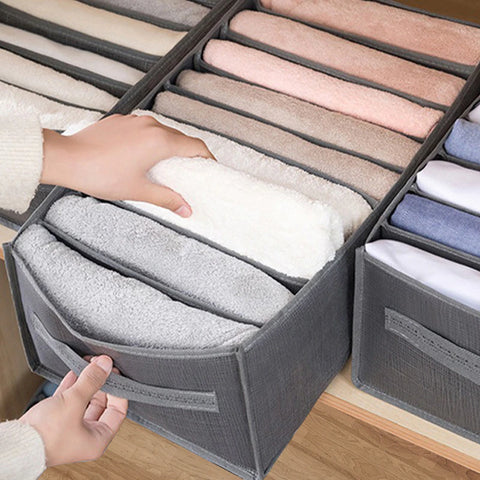 Socks Underwear Wall Mount Drawer Organizer, Switchable 6 Cell Drawer  Acrylic Organizers Self-Adhesive Anti Dust Storage Boxes for Clothes Socks