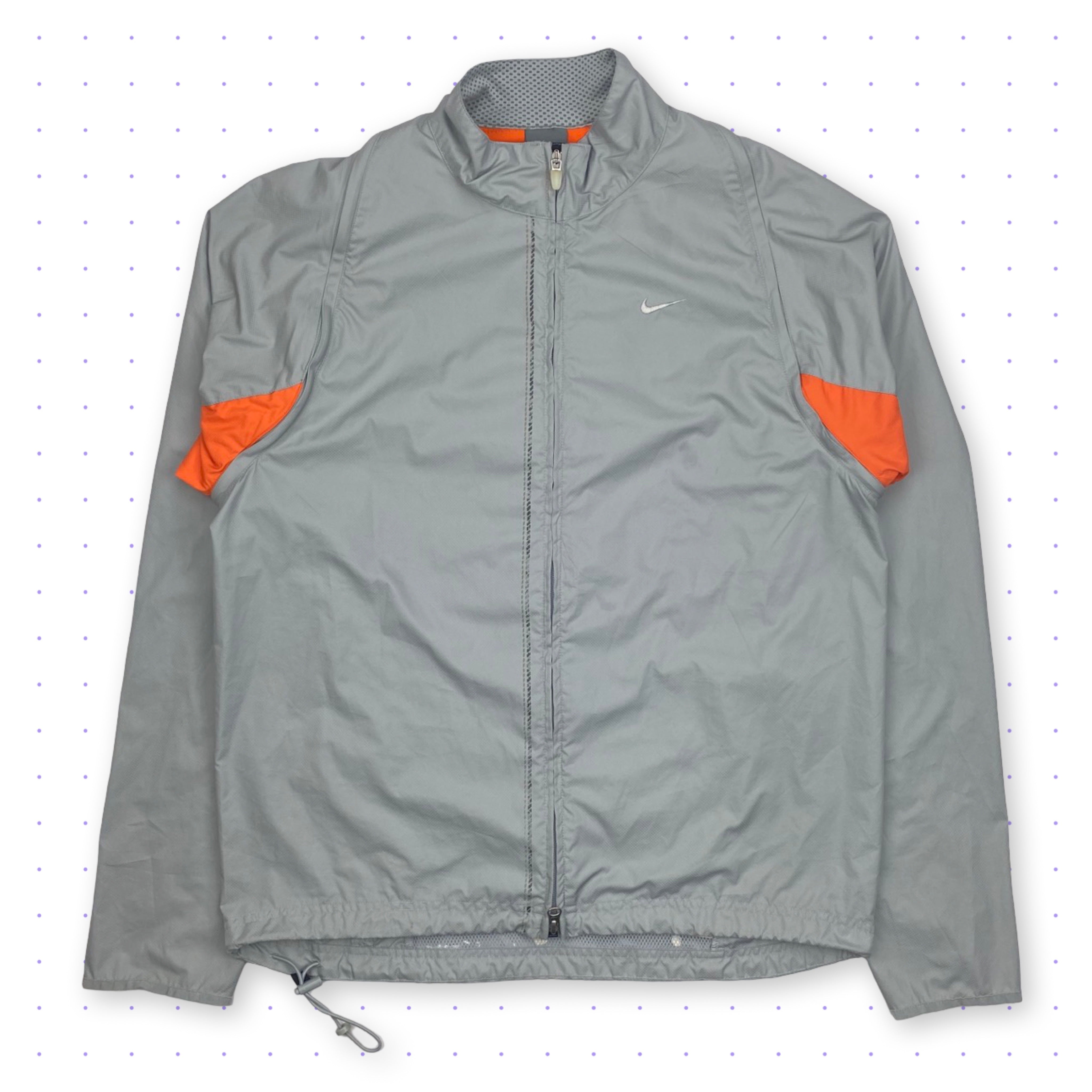 Image of 00s Nike Clima-Fit 2in1 Ventilated Jacket/Vest Grey/Orange