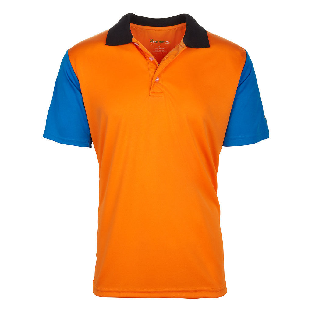 blue golf shirt