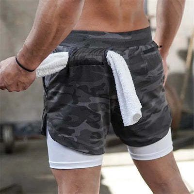 Mens Running Shorts，Workout Running Shorts for Men，2-in-1 Stealth Shorts，7-Inch Gym Yoga Outdoor Sports Shorts