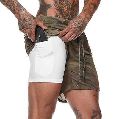 Mens Running Shorts，Workout Running Shorts for Men，2-in-1 Stealth Shorts，7-Inch Gym Yoga Outdoor Sports Shorts