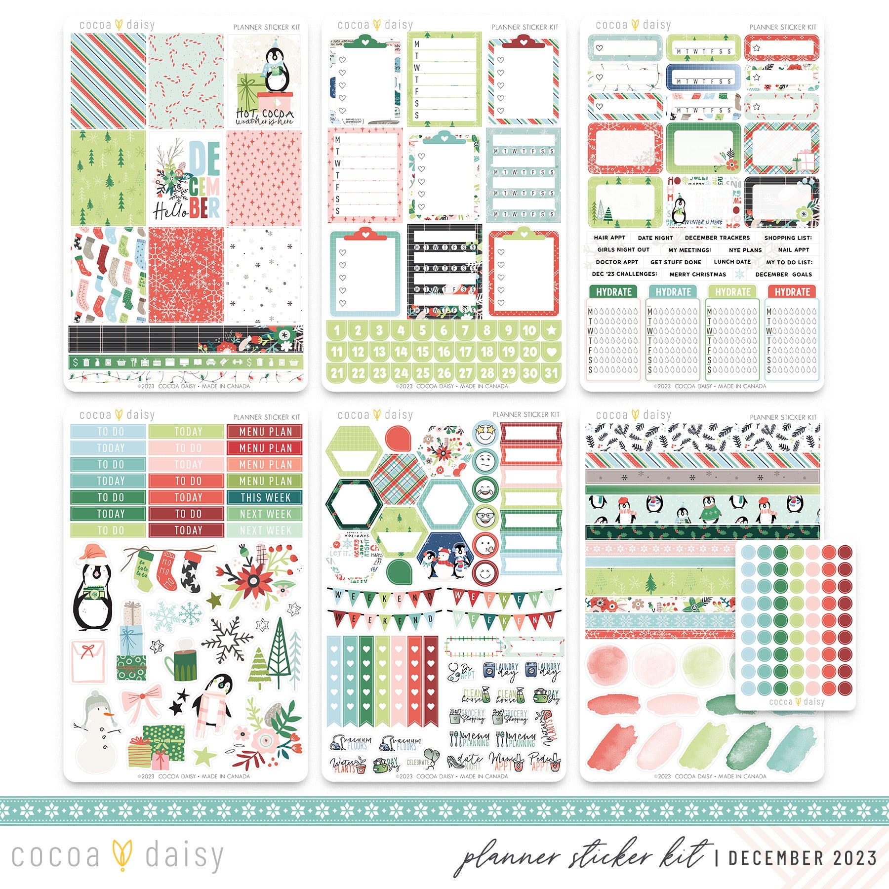 1023-1~~Holiday Planning Planner Stickers.