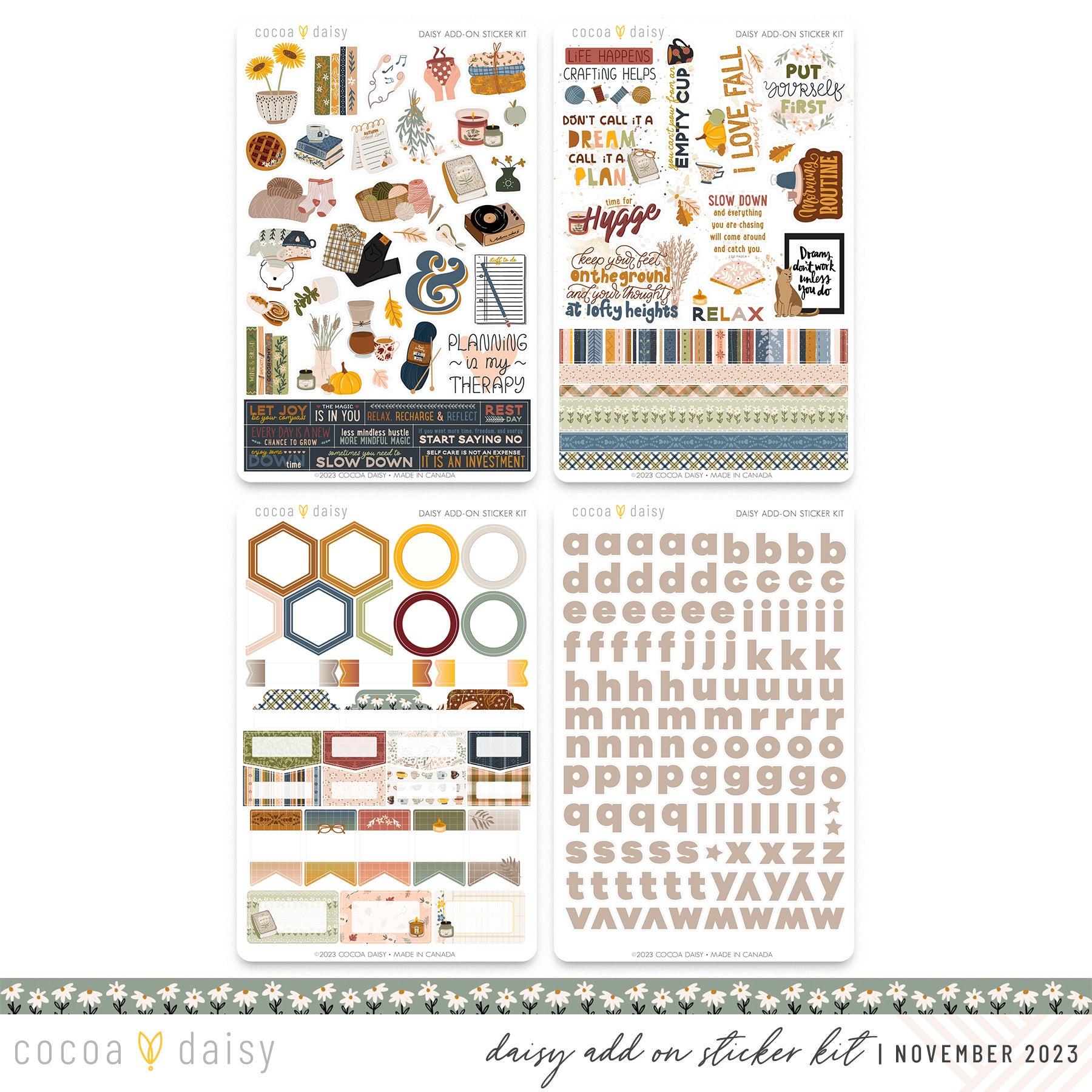 Autumn Whispers Bible Journaling Sticker Kit October 2023 – Cocoa Daisy