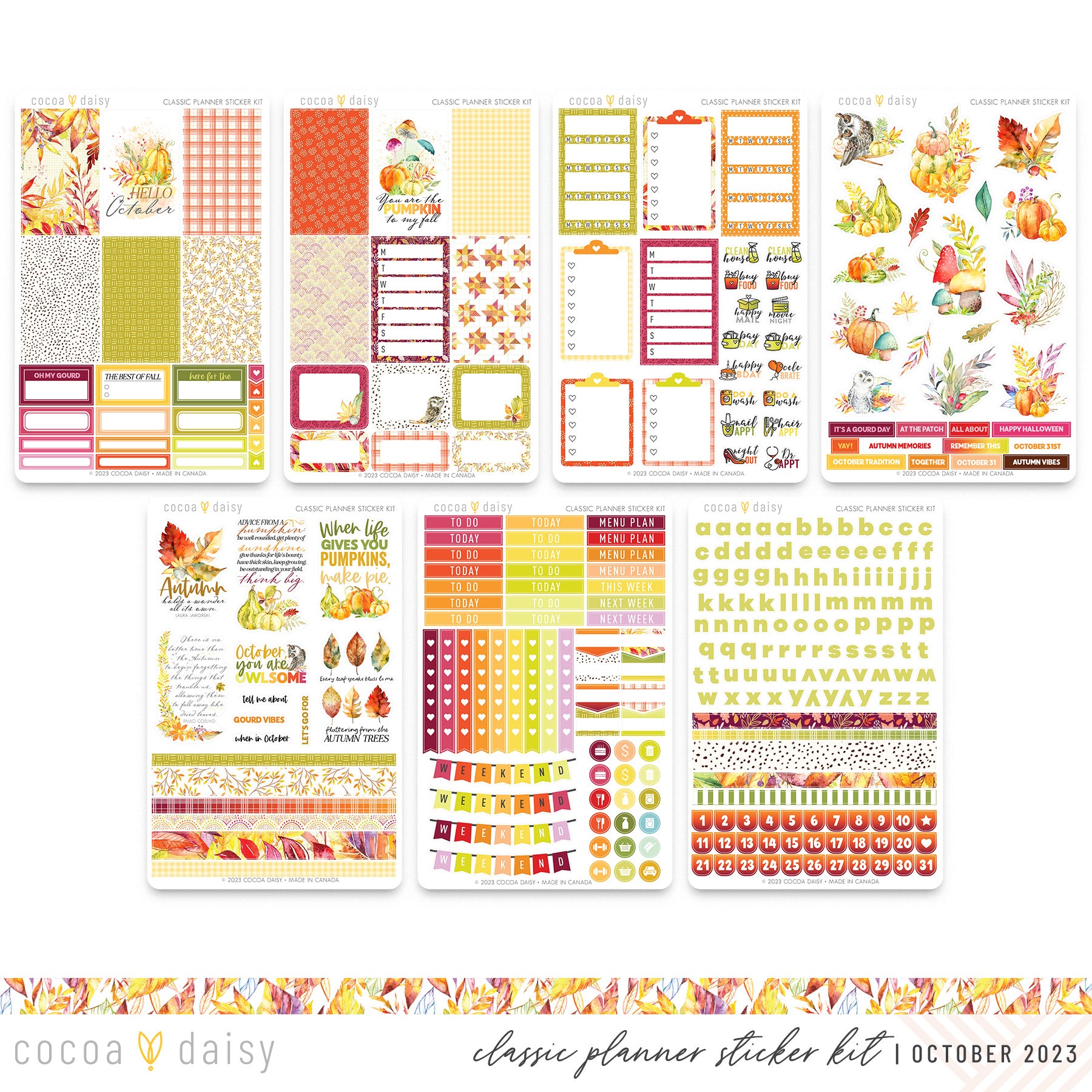 Autumn, Fall, Seasons, Planner Stickers and Mini Kit – DolcePlanner