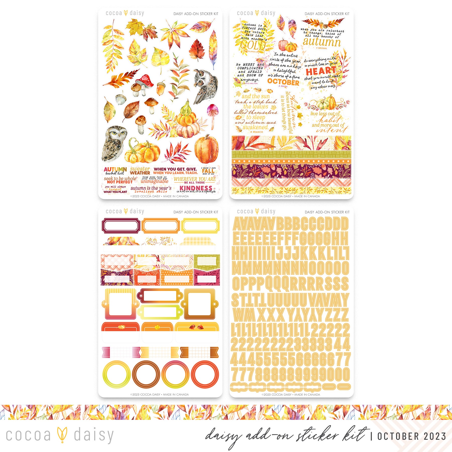 Quiet Meadow Daisy Add On Sticker Kit August 2023 – Cocoa Daisy