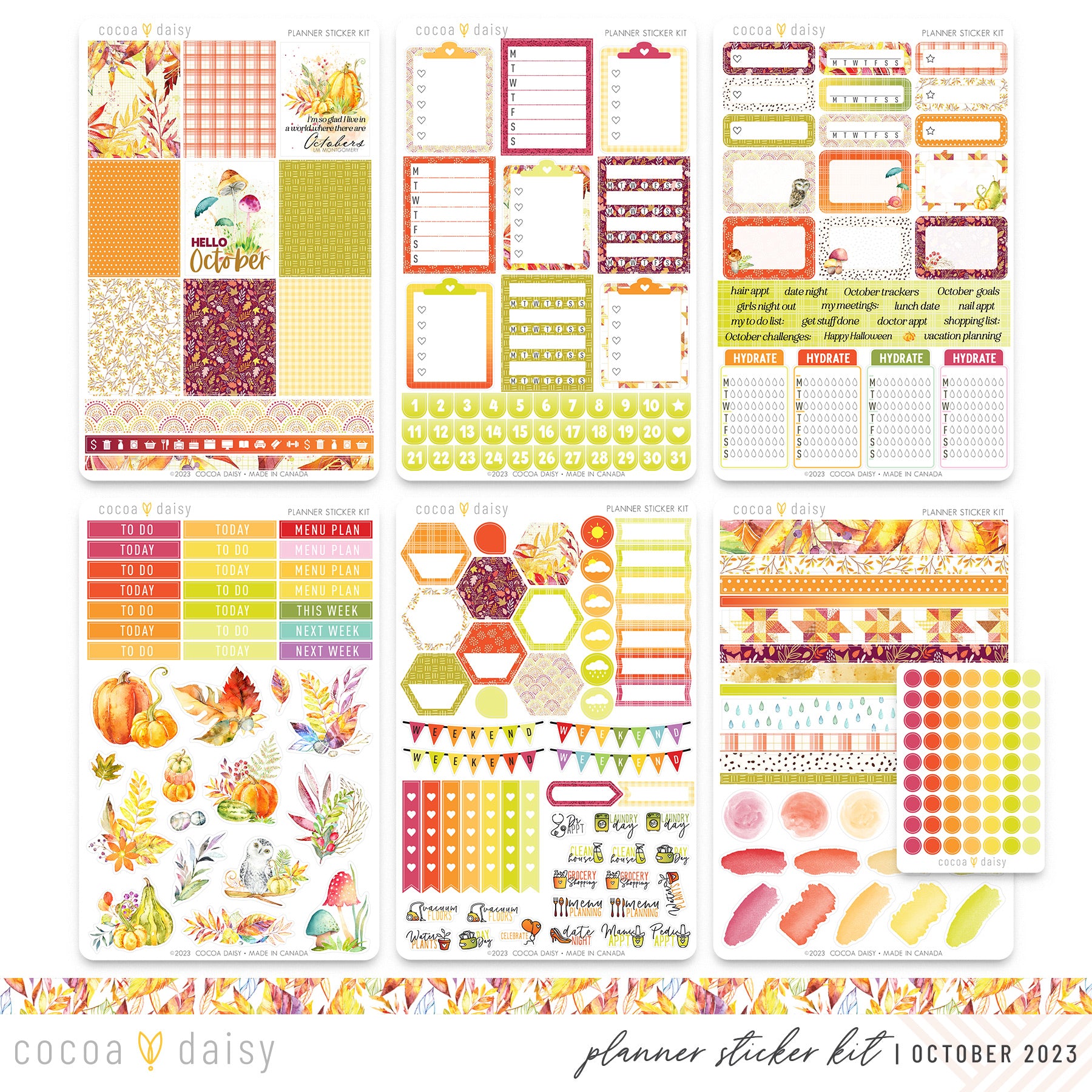Autumn Whispers Bible Journaling Sticker Kit October 2023 – Cocoa Daisy