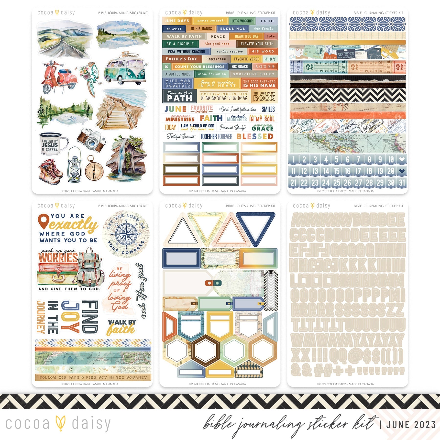 Faithful Moments 7 Sticker Sheet: Christian Stickers for Journaling,  Planners, and Crafts