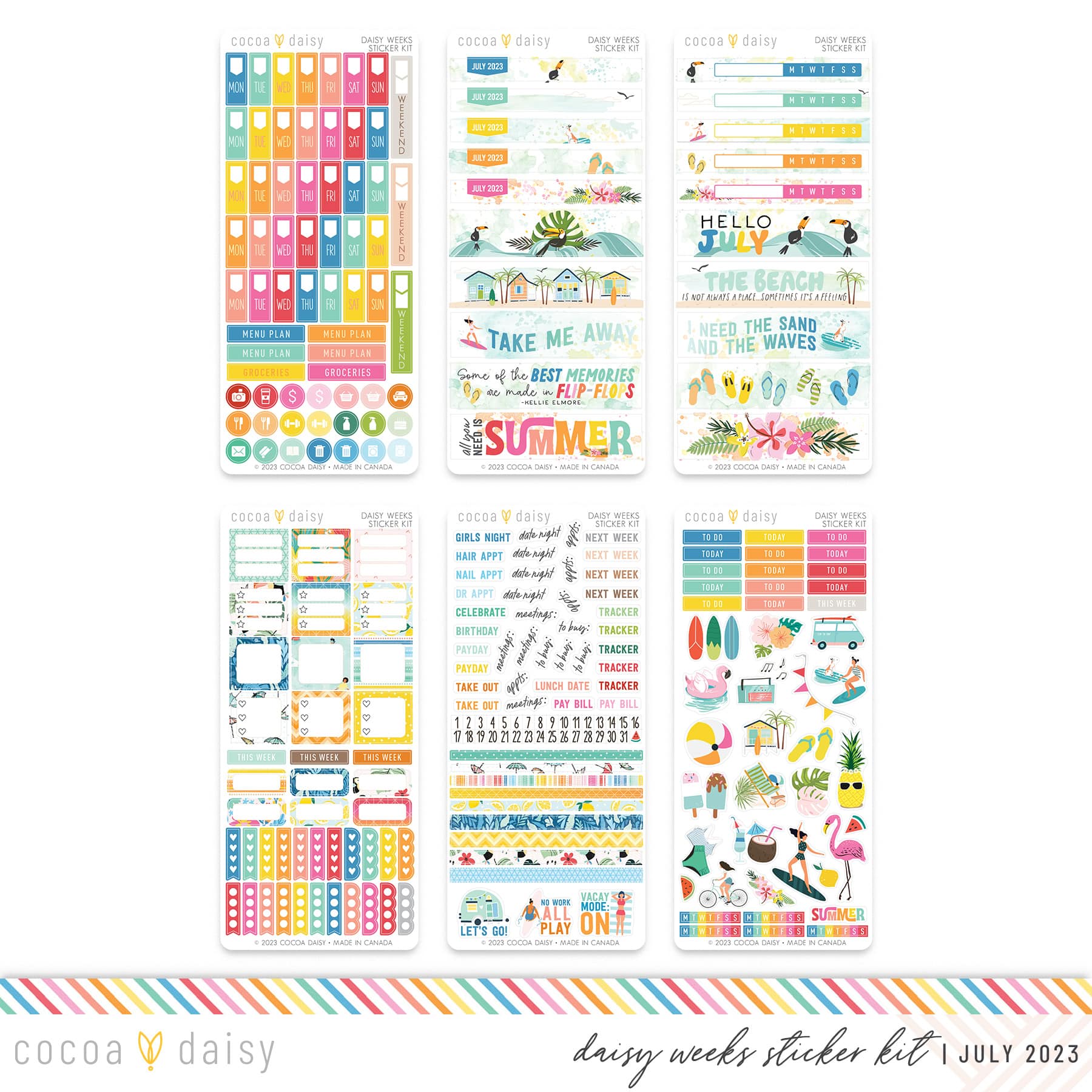 Summer Vibes Planner Kit - Choose Your Insert July 2023