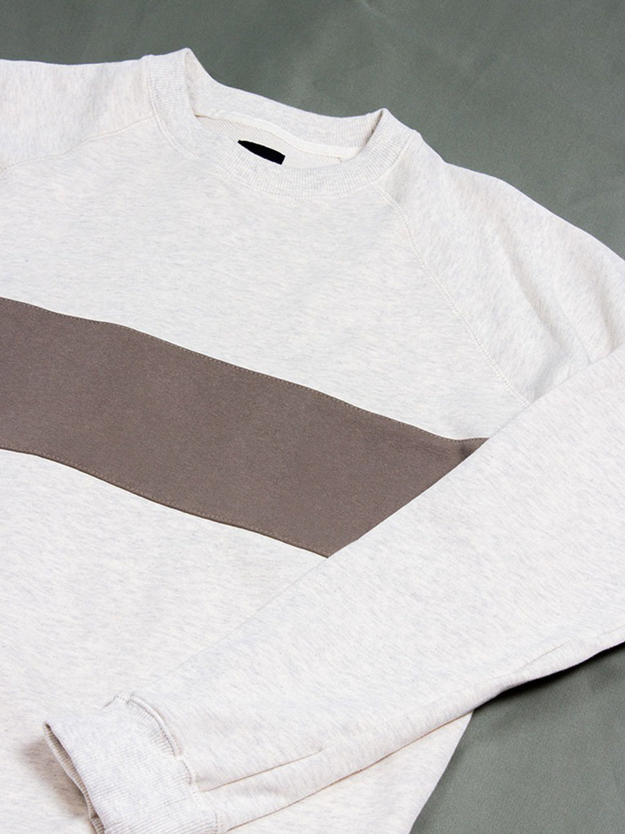 Panel Sweatshirt - Brown & Off White
