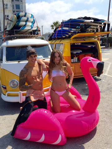 Maggie Todd and the Funboy Flamingo float