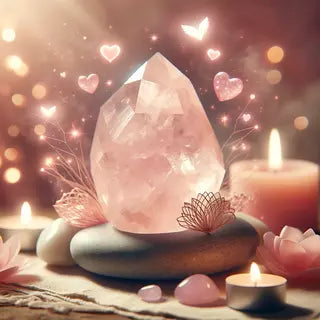 quartz rose illustrant l'amour