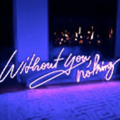 purple neon sign