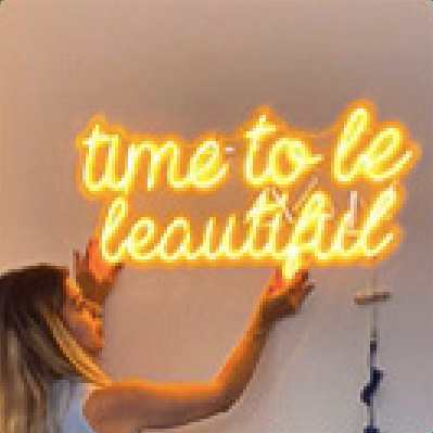 yellow neon sign