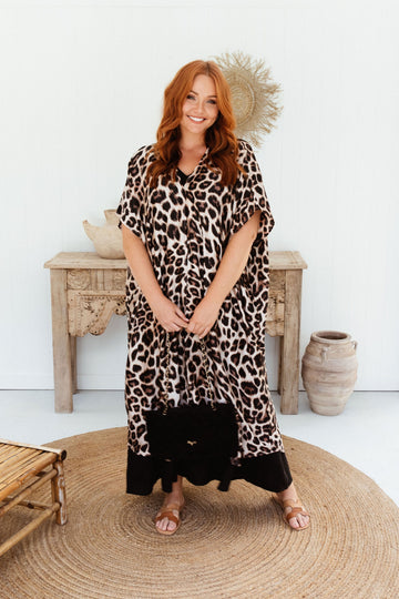 Zahra Silky Kimono Jacket in Leopard Print - PREORDER 16TH FEB – iland
