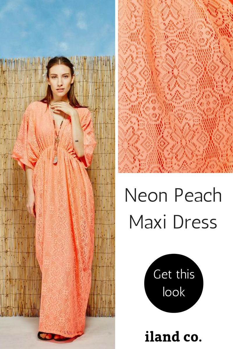 Neon Peach Maxi dress - iland co