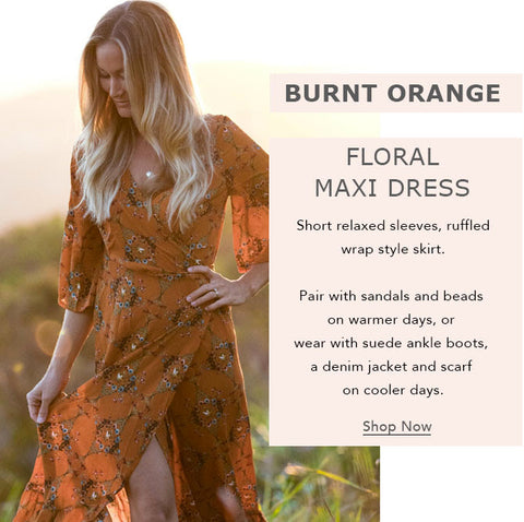 Boho-Kleid orange gebrannt