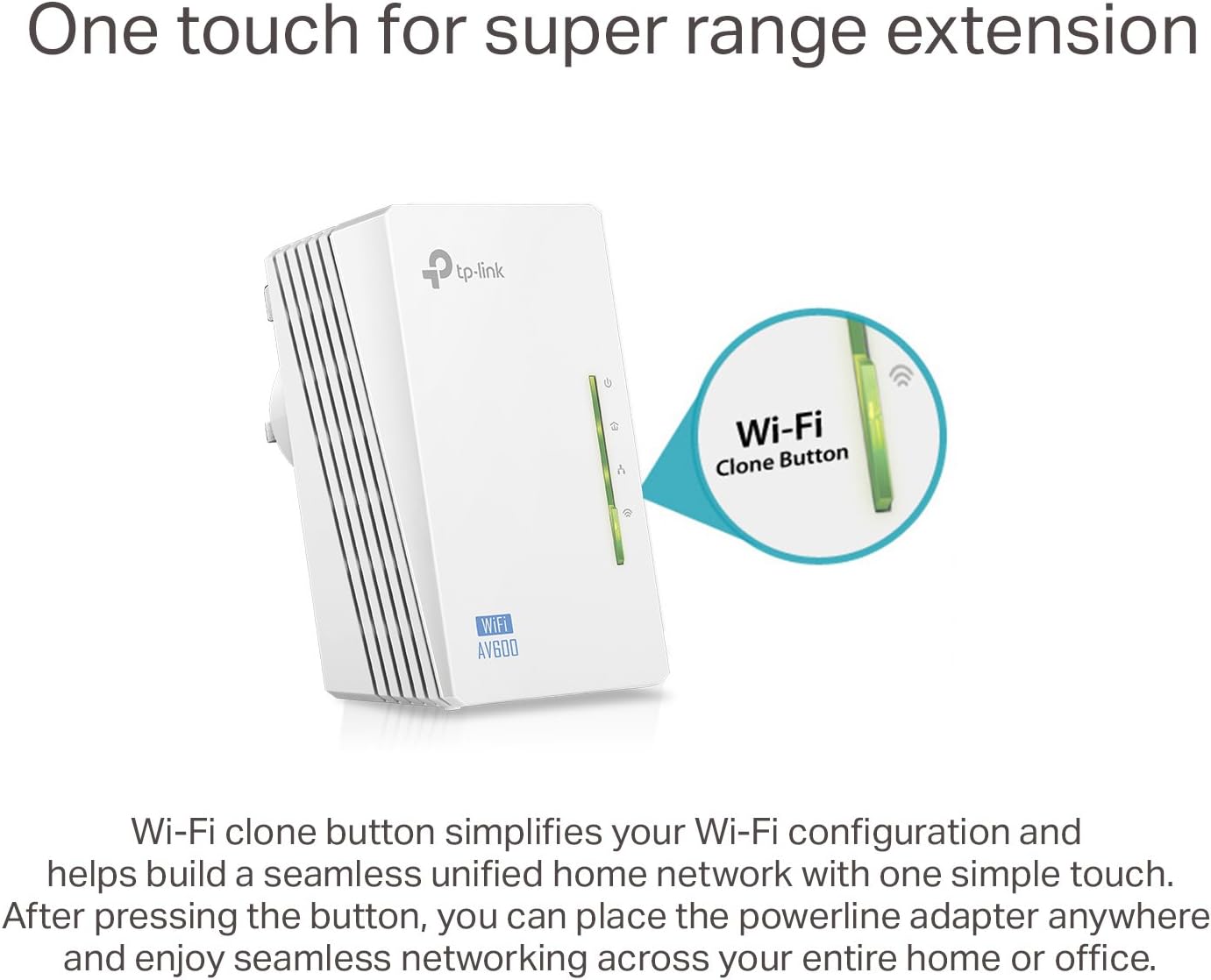 TP-Link TL-WPA4220 AV600 2.4Ghz WiFi 4 Adapter HomePlug WiFi