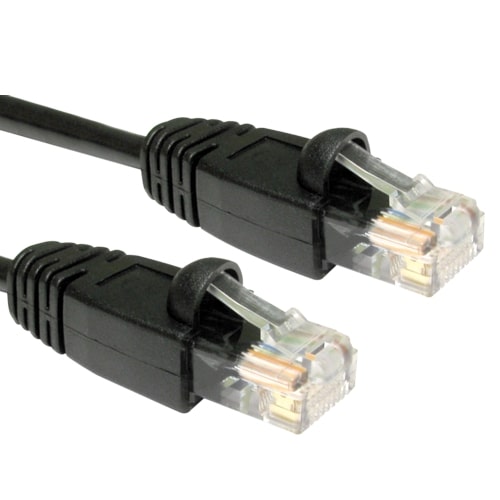 CAT5e Booted Black 2m Ethernet Patch Cable Ten Pack