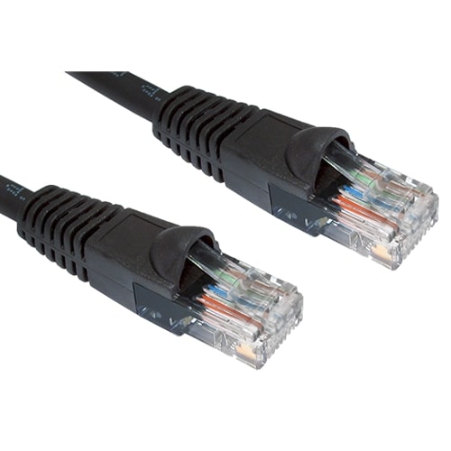 CAT6 Booted Black 0.5m Ethernet Patch Cable Ten Pack