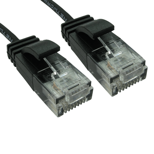 CAT6 Slim Black 1.5m Ethernet Patch Cable Ten Pack