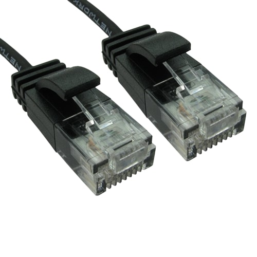CAT6 Slim Black 1m Ethernet Patch Cable Ten Pack
