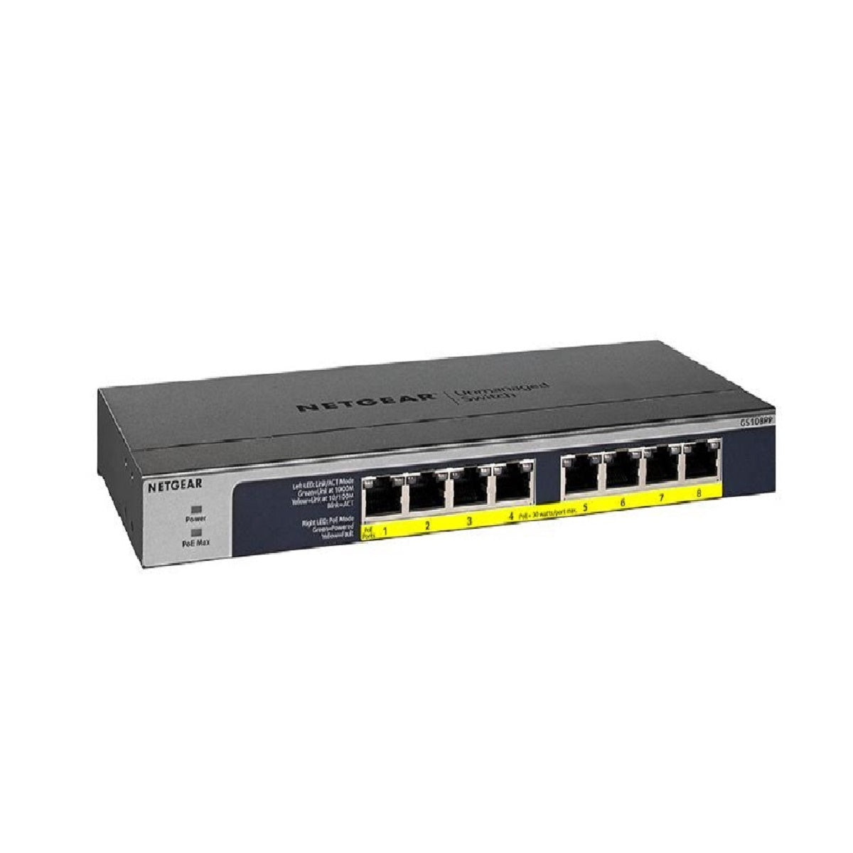 NETGEAR ProSAFE FlexPoE 8-Port Unmanaged Gigabit PoE+Switch (123W)