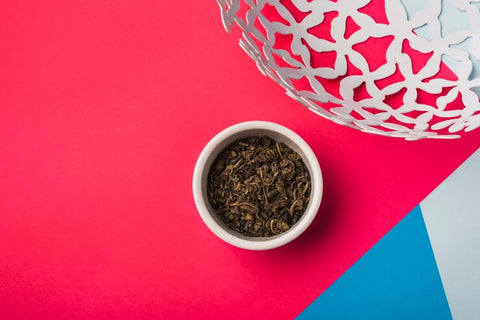 Pu-erh tea leaves in cup