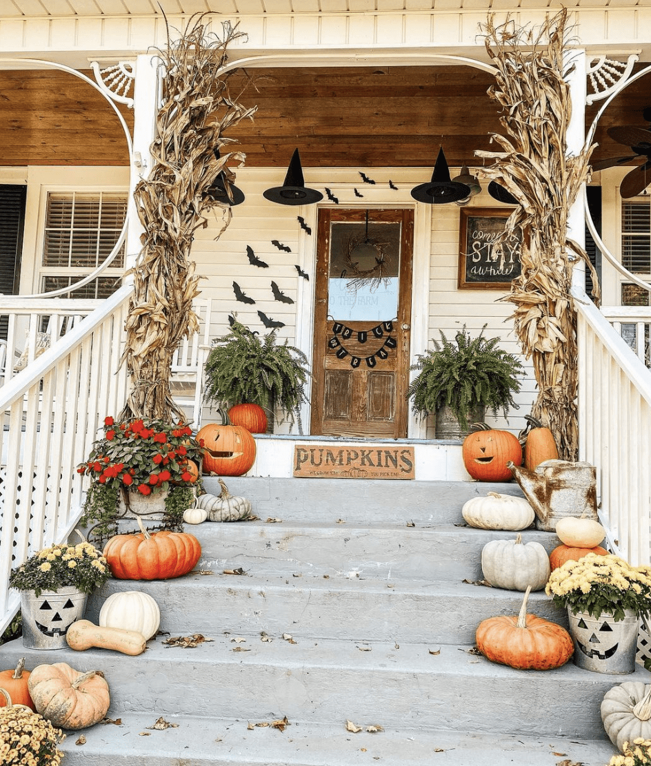 Collage showcasing Halloween home decor ideas