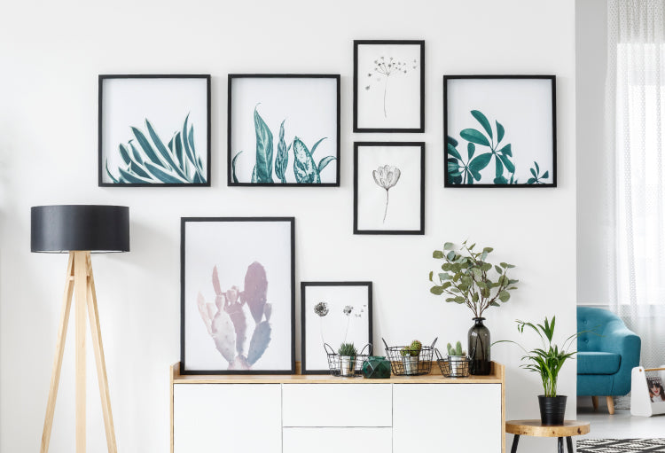 Collage showcasing captivating home decor artwork