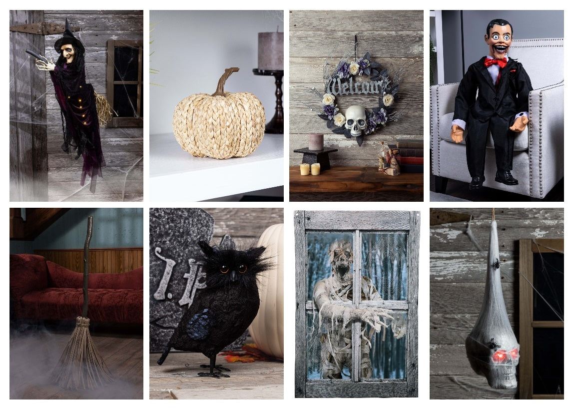 Collage showcasing the beauty of Halloween home decor