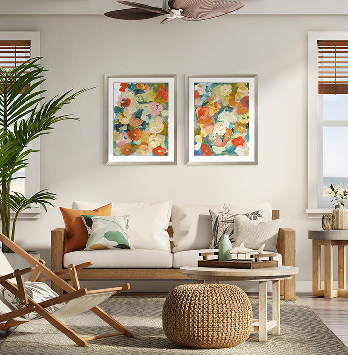 Living room with curated art prints