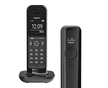 Front and rear view of Gigaset Hello home phone