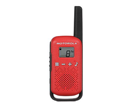 Red Motorola walkie talkie