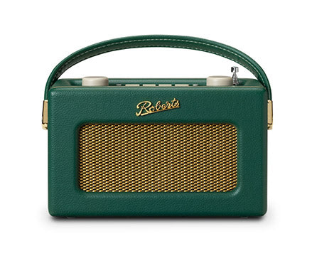 Front view of green Roberts Revival Uno radio