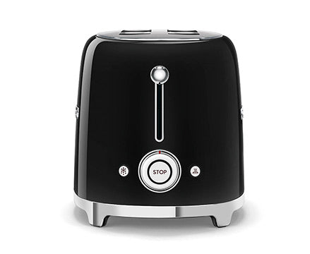 Side view of black Smeg toaster