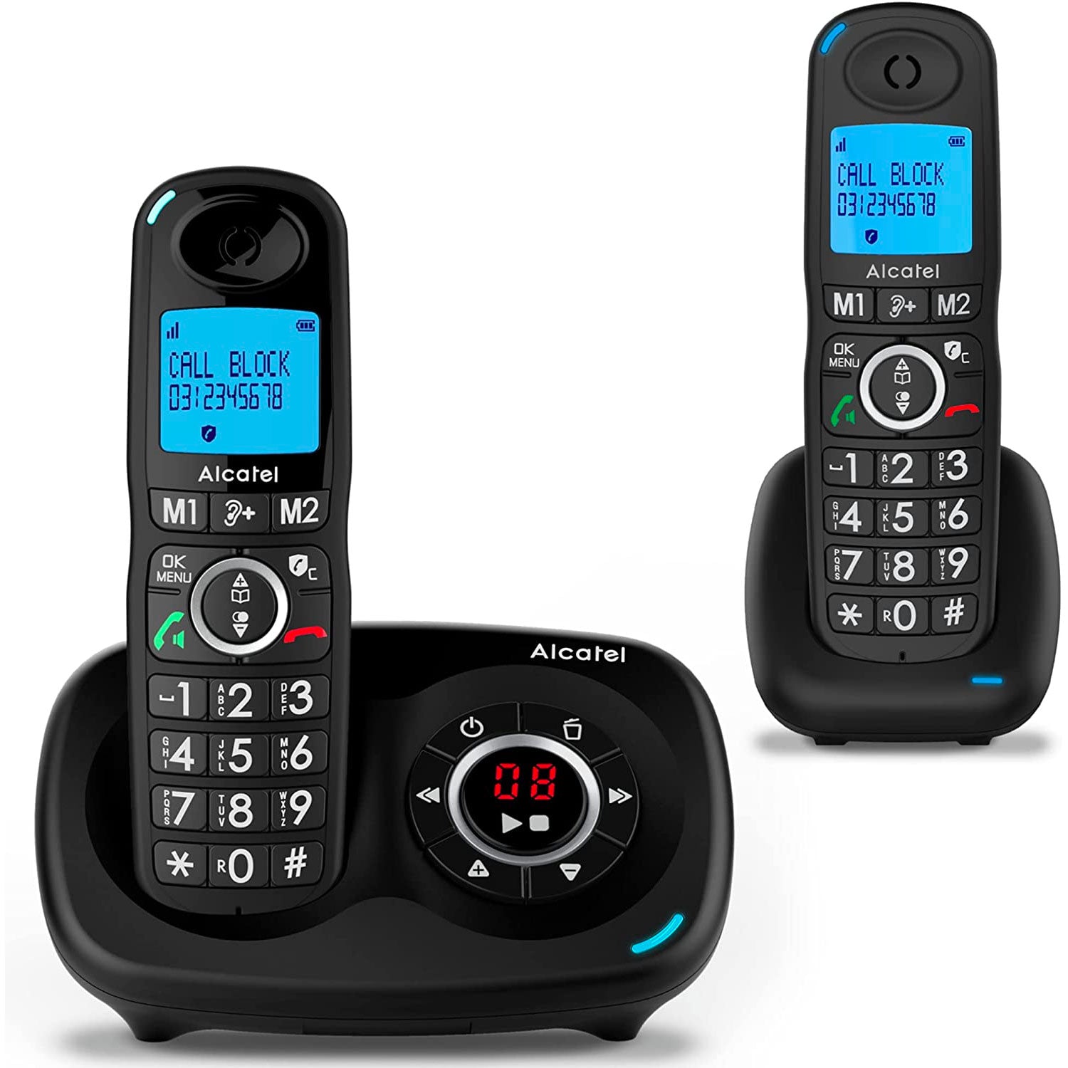 Image of Alcatel XL595 Voice Cordless Phone with Answer Machine, Twin Handset