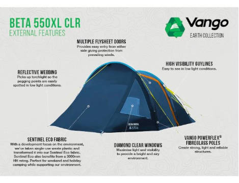 Vango Beta 550XL features