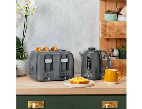 Dualit Domus 4 slot toaster and kettle in grey