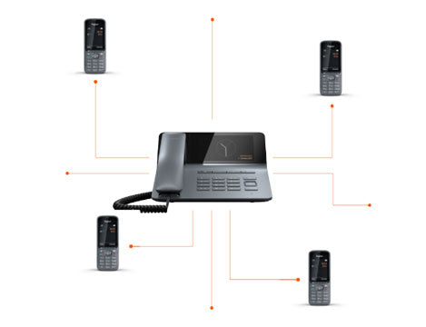 Gigaset Fusion base connecting to multiple cordless handsets